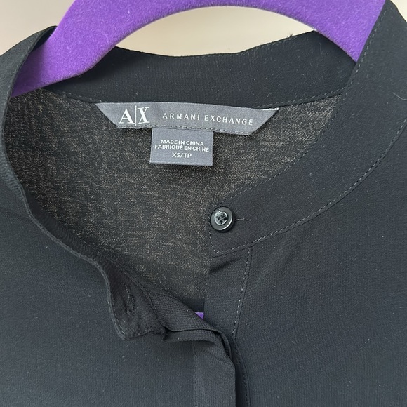 Armani Exchange New Without Tags XS Button Down Blouse Black - Picture 2 of 2